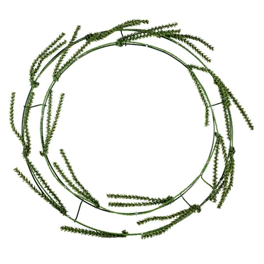 16 inch Wire Wreath Frame with Pine Ties by Ashland, Green